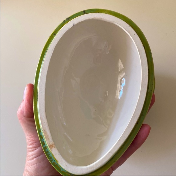 ⏰Mid Century Large Beautifully Unique Ceramic Egg (Trinket Holder), Hand-Stamped - Picture 3 of 9